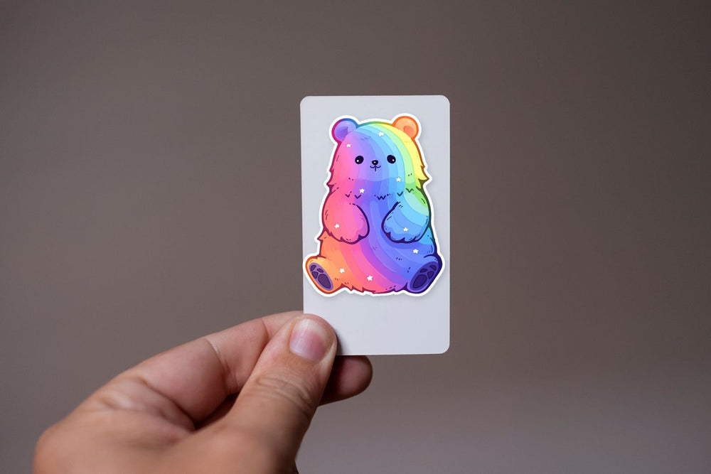 Aesthetic Rainbow Bear Sticker