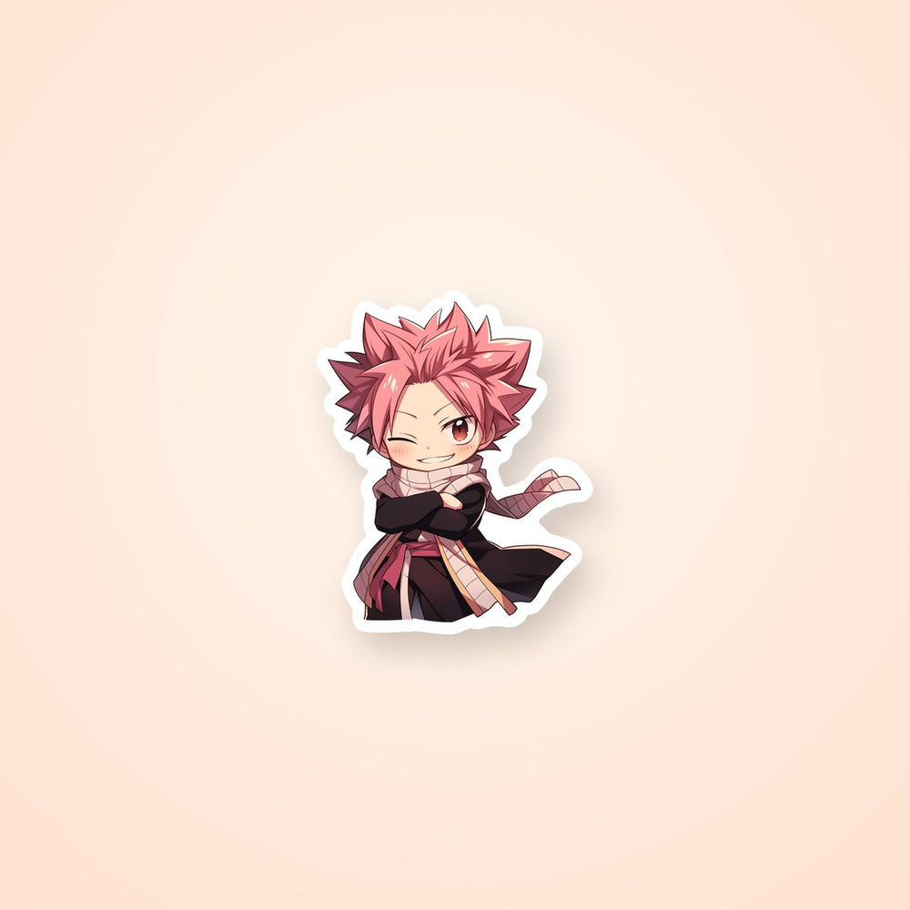Natsu Dragneel Winking Face Sticker