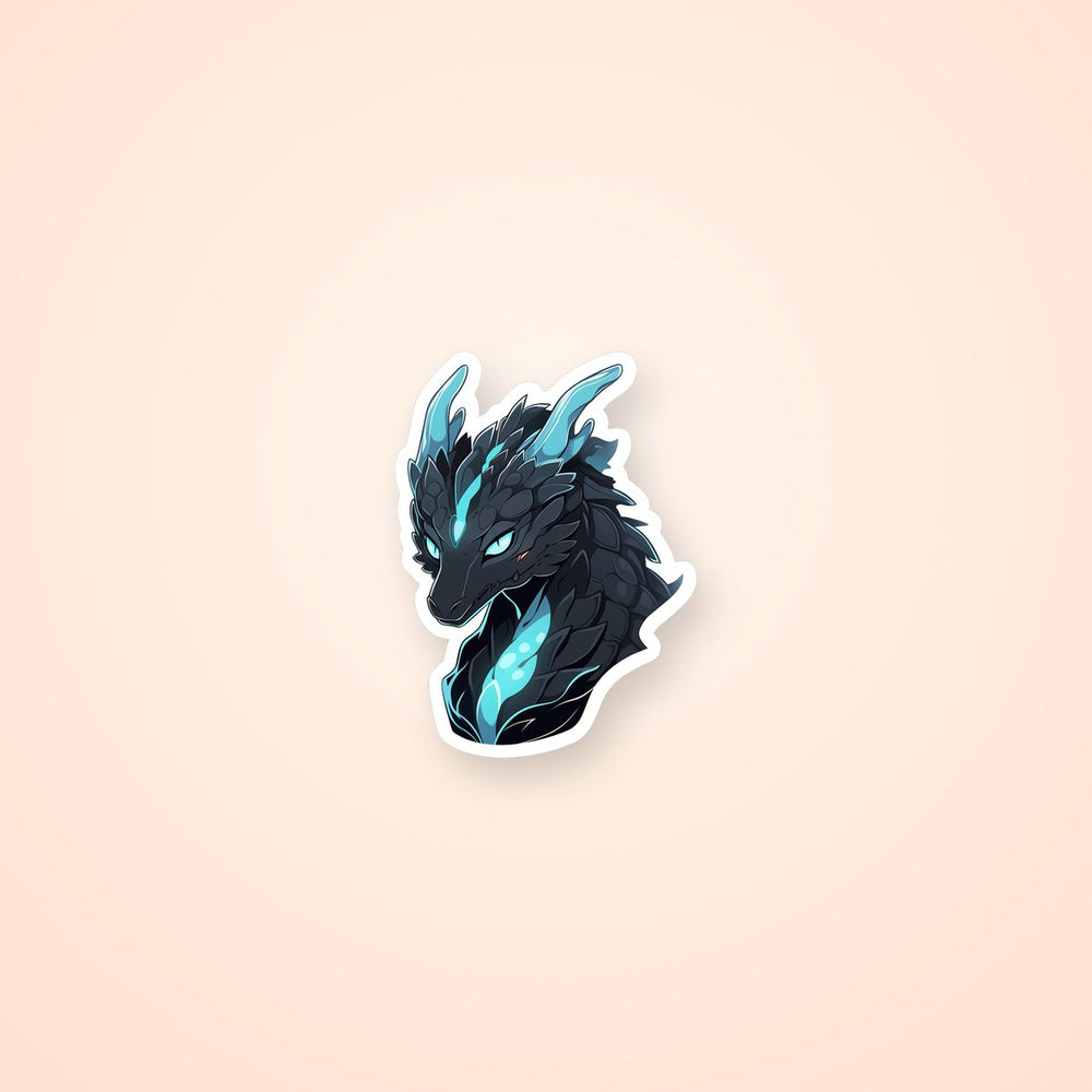 Beautiful Black & Blue Dragon Sticker
