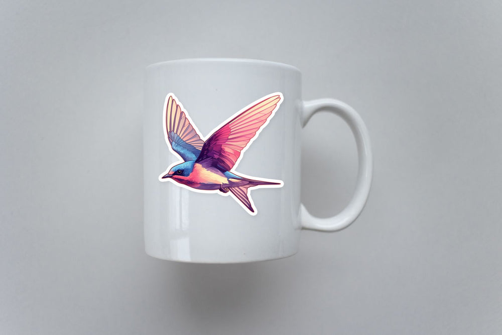 Colorful Swallow Bird Flying Sticker