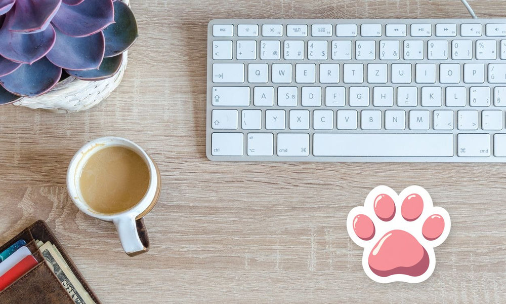 Pink Cute Paw Sticker