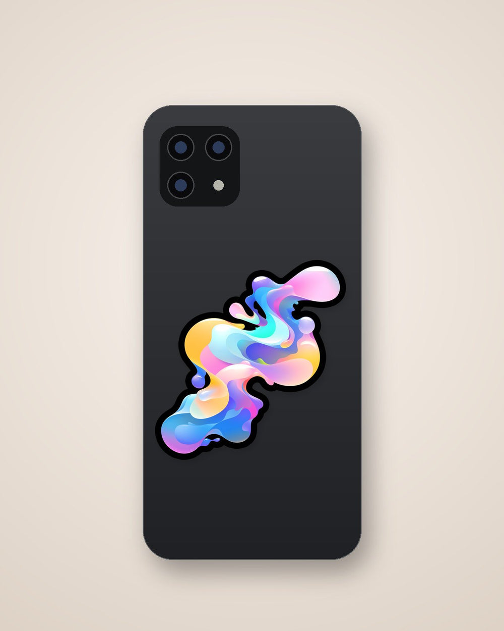 Abstract Gradient Liquid Waves Sticker