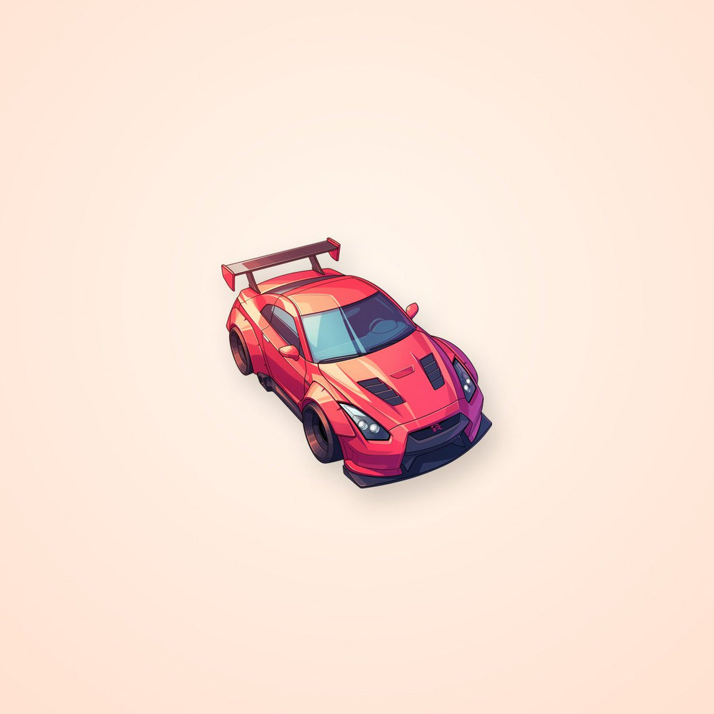 Red Nissan GTR R35 Car Sticker