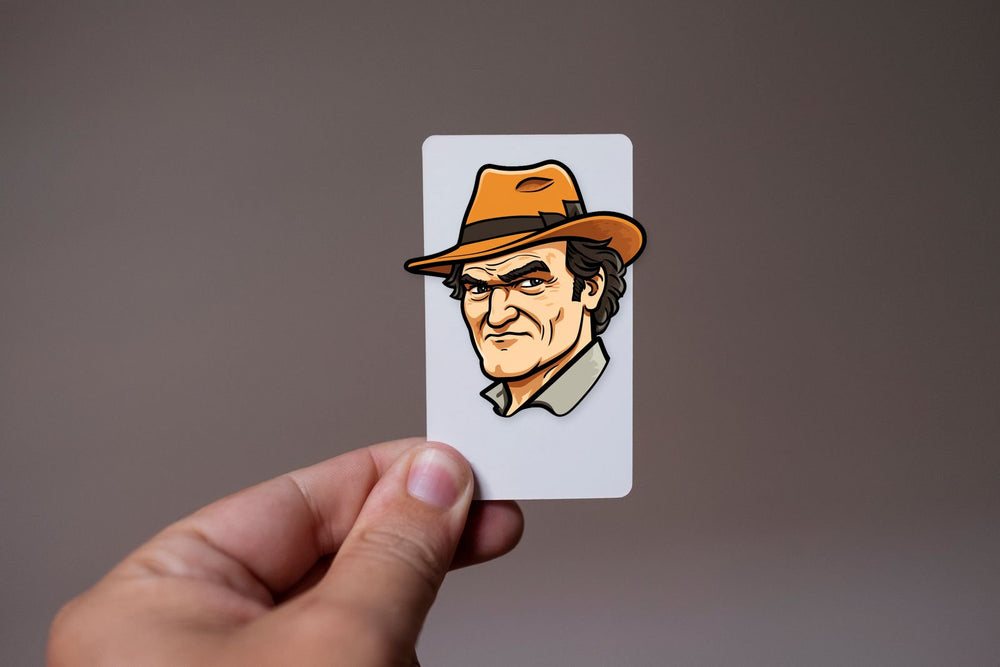 Tarantino in Hat Cartoon Sticker