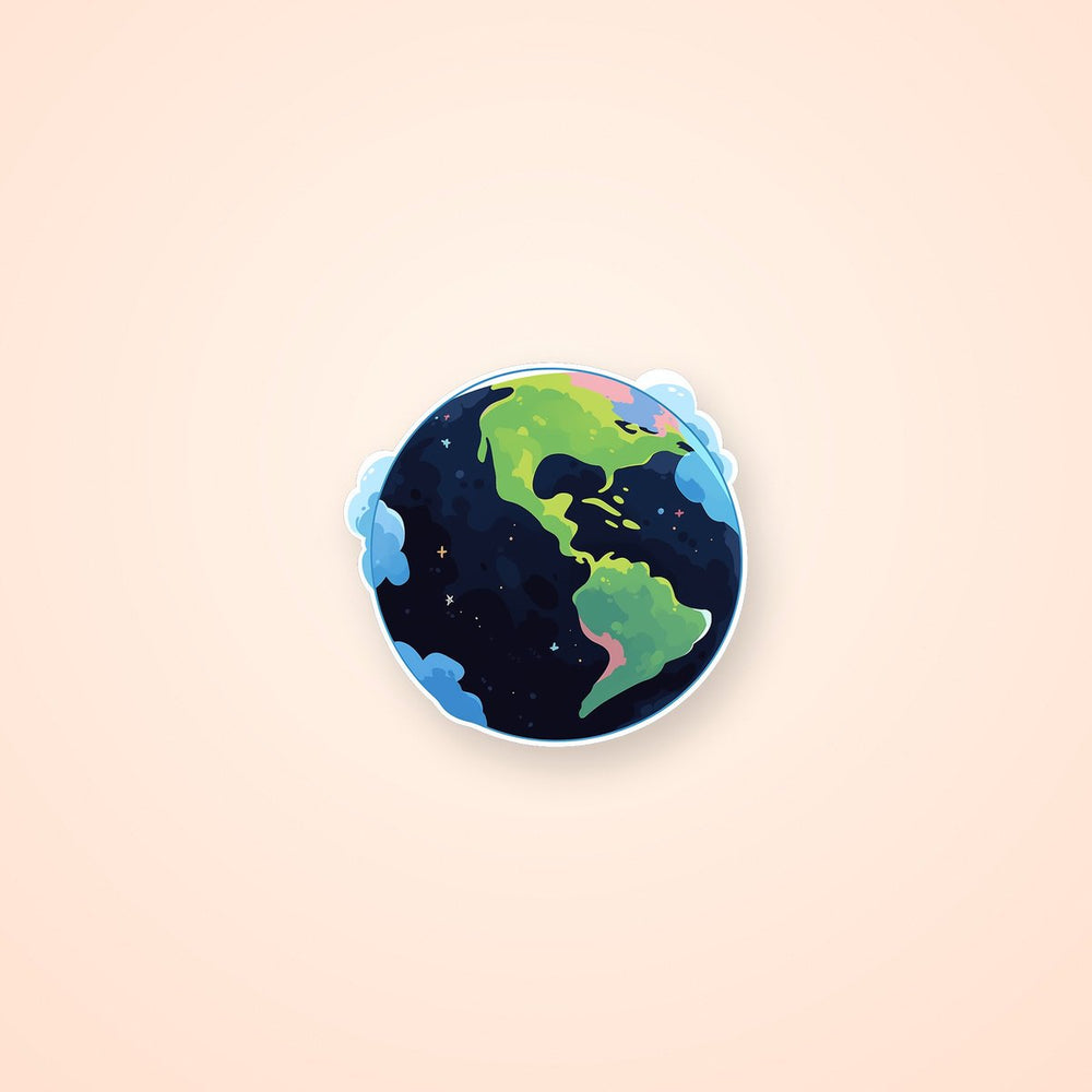 Earth South & North America Sticker