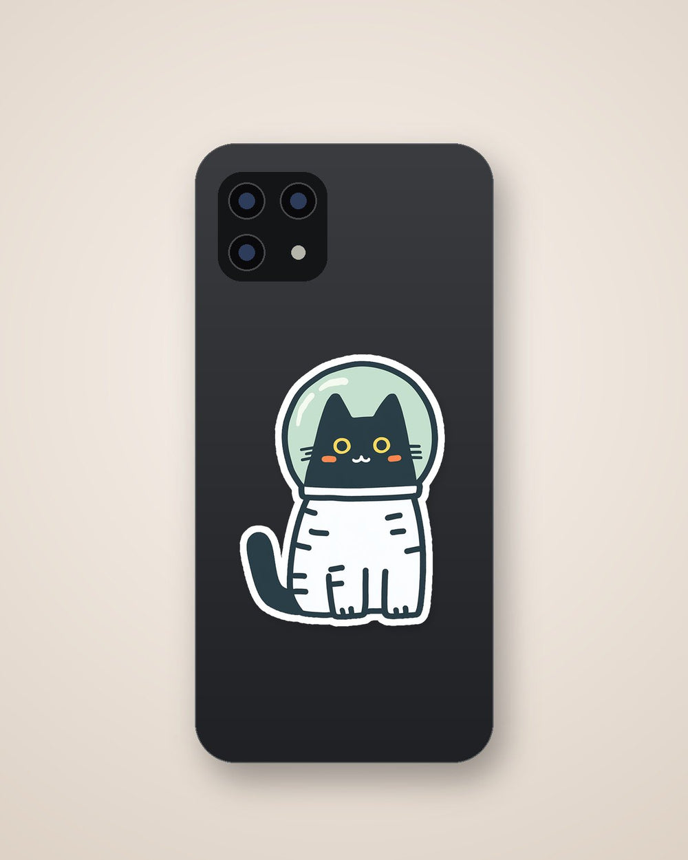 Cute Black Cat Astronaut Space Sticker