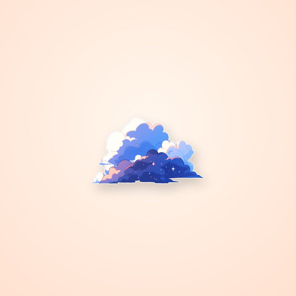 Aesthetic Evening White-Blue Clouds Sticker
