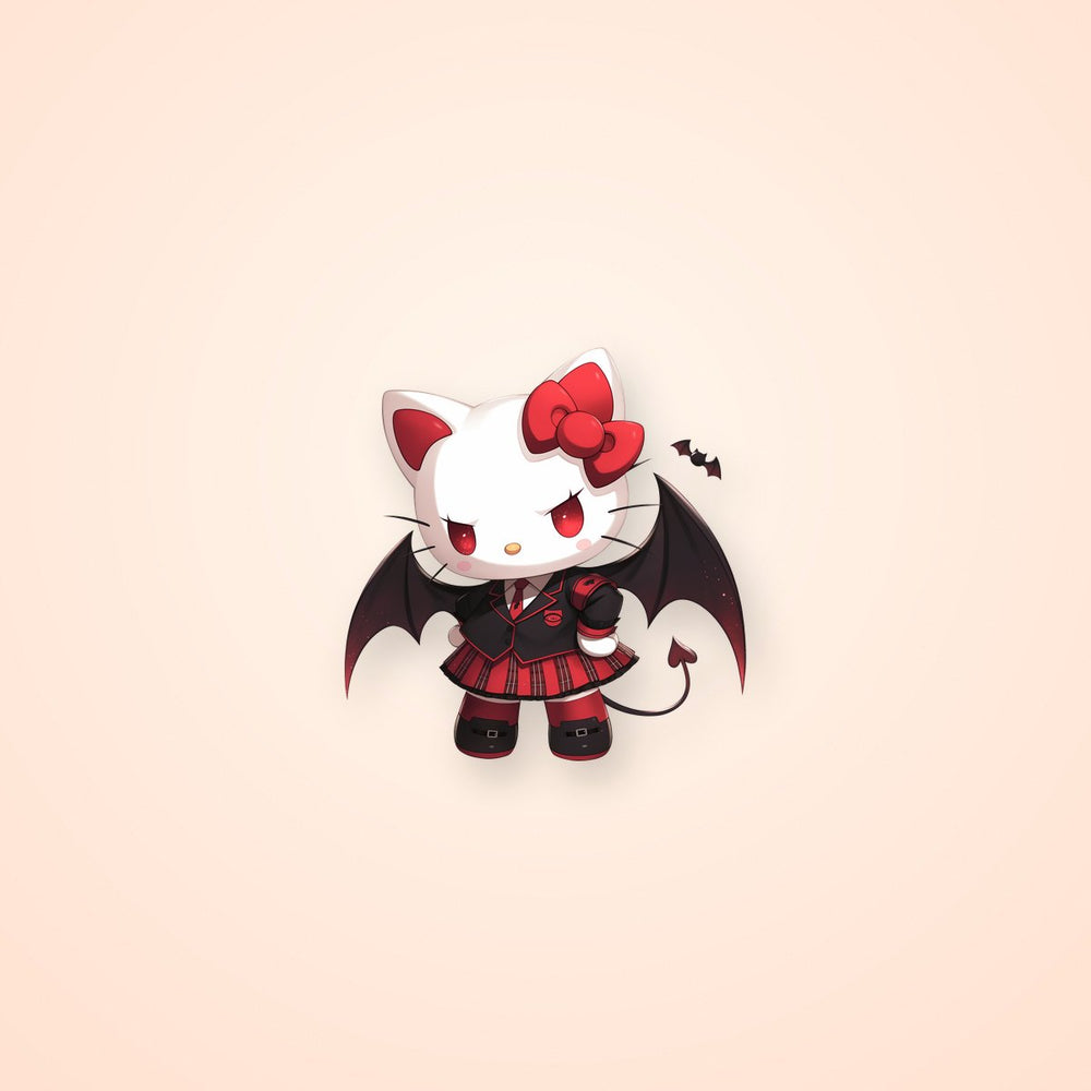 Gothic Devil Hello Kitty Wings Sticker