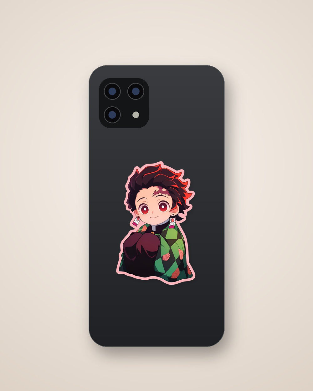 Demon Slayer Cute Tanjiro Pink Stroke Sticker
