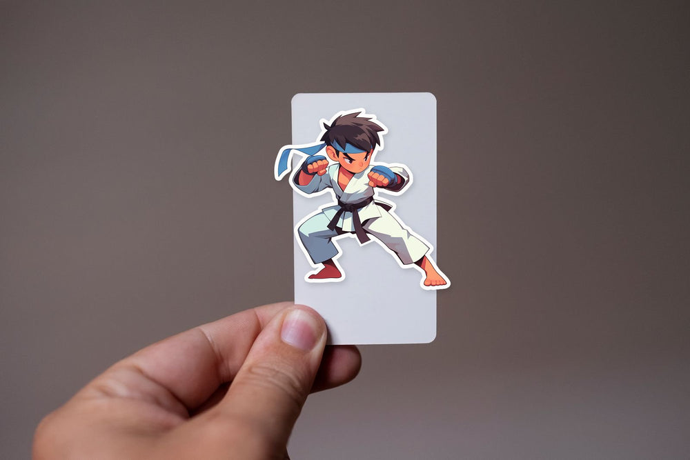 Karate Champion Chibi-Style Sticker