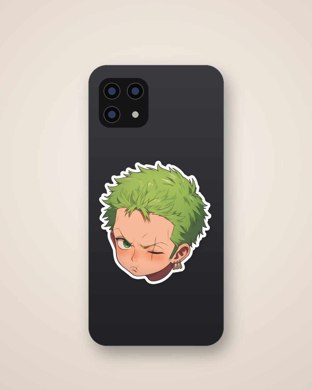 One Piece Chibi Zoro Head Anime Sticker