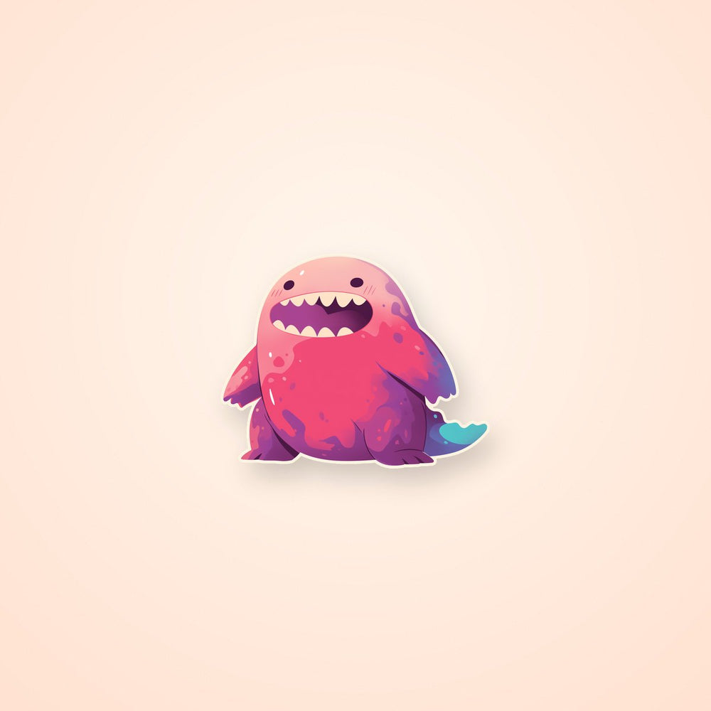Happy Pink Monster Smile Sticker
