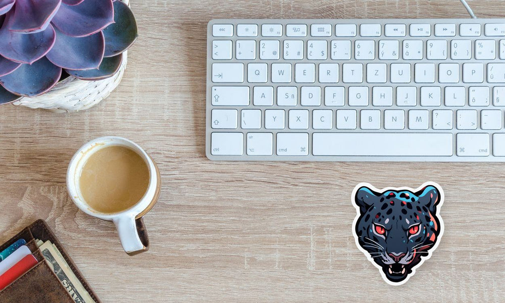 Black Jaguar Head Sticker