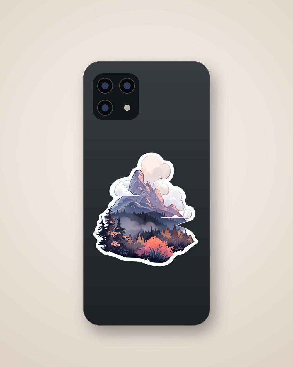 Misty Forest in the Mountains Sticker