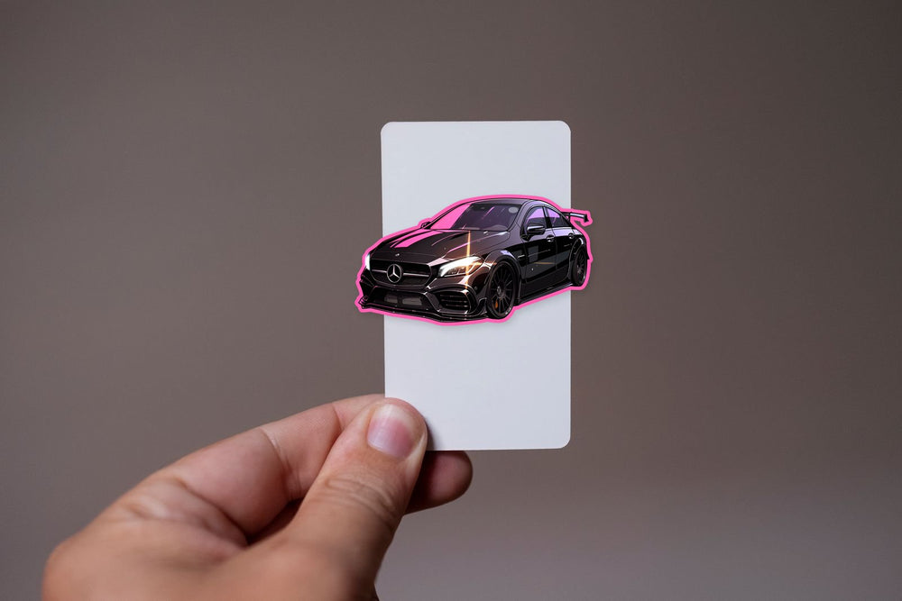 Black Mercedes-Benz Cla Pink Stroke Sticker