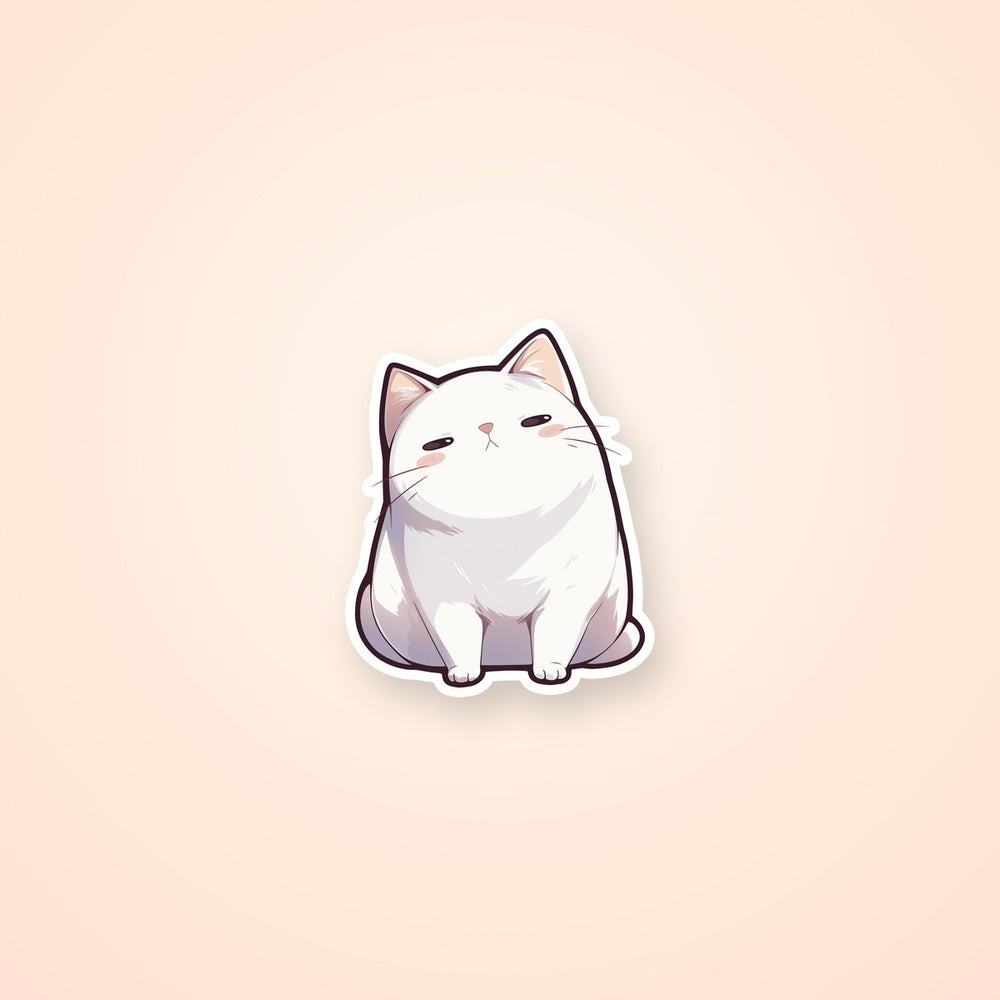Cool White Cat Sticker