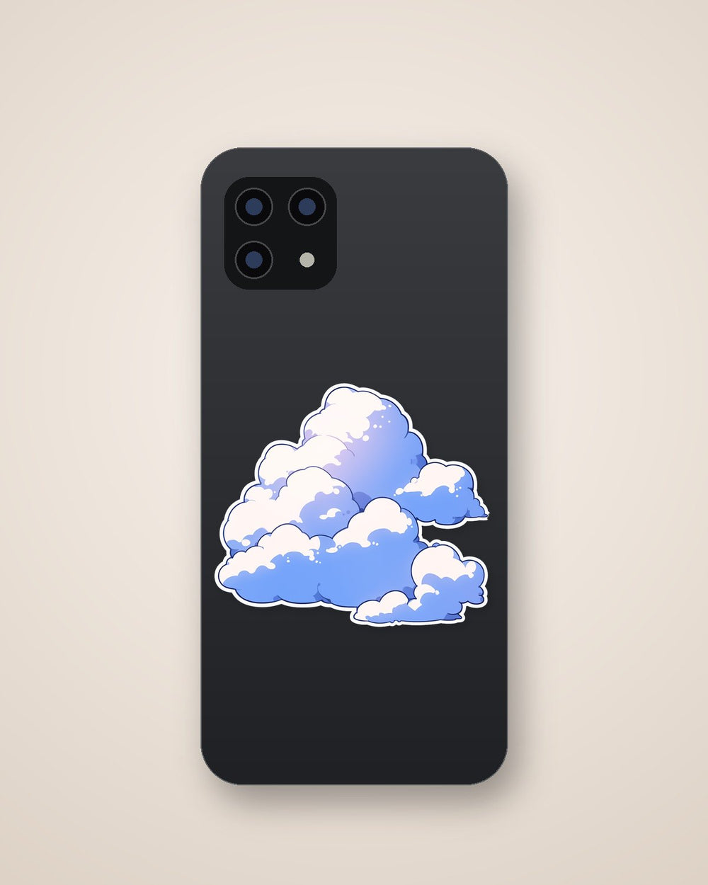 White & Blue Aesthetic Clouds Sticker