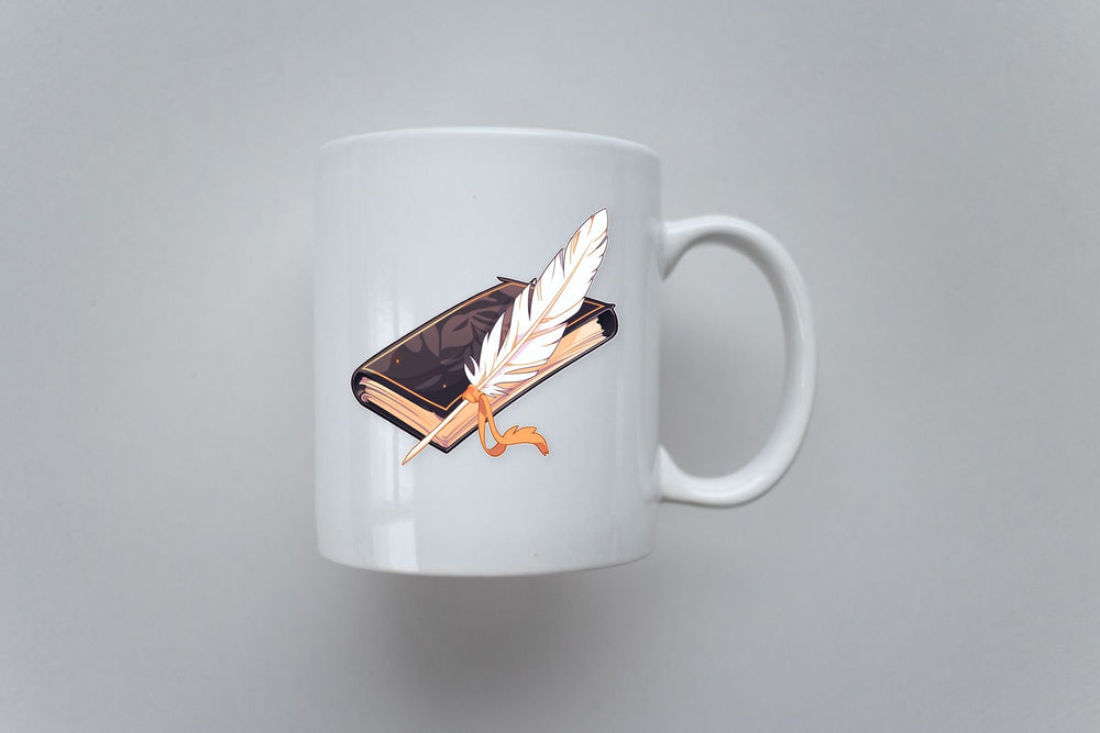 Aesthetic Book with Quill Sticker