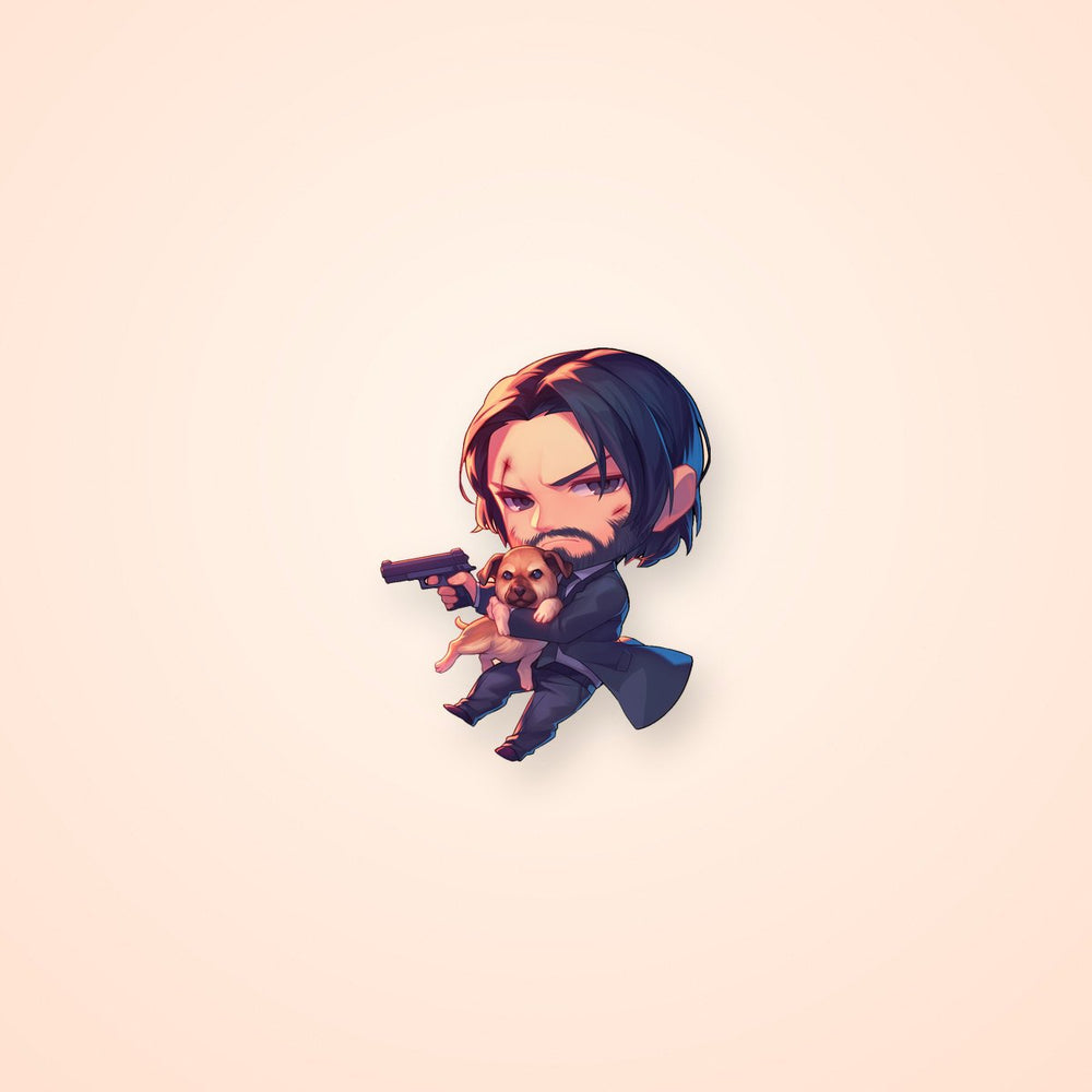Chibi John Wick Doggo Sticker