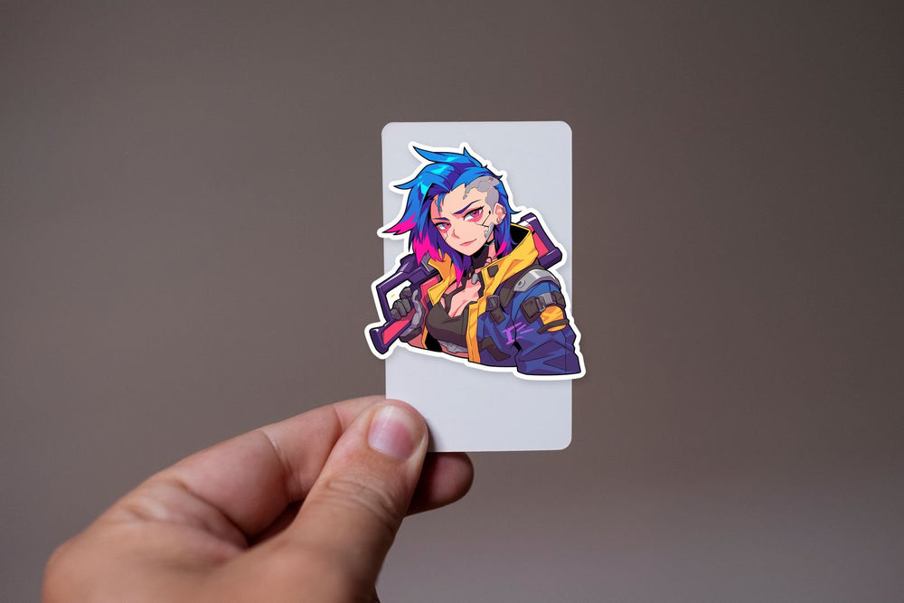 Cyberpunk Girl Warrior Sticker