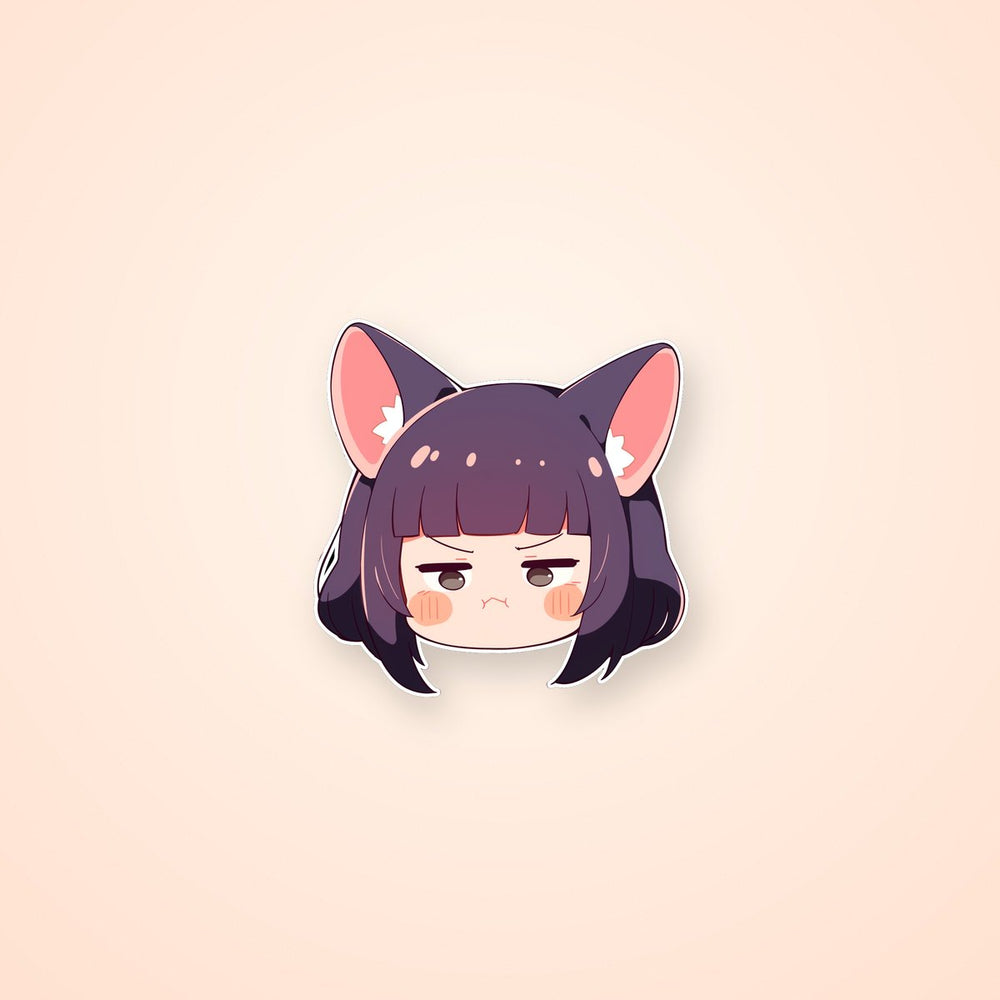 Cute Girl with Cat Ears Anime Sticker