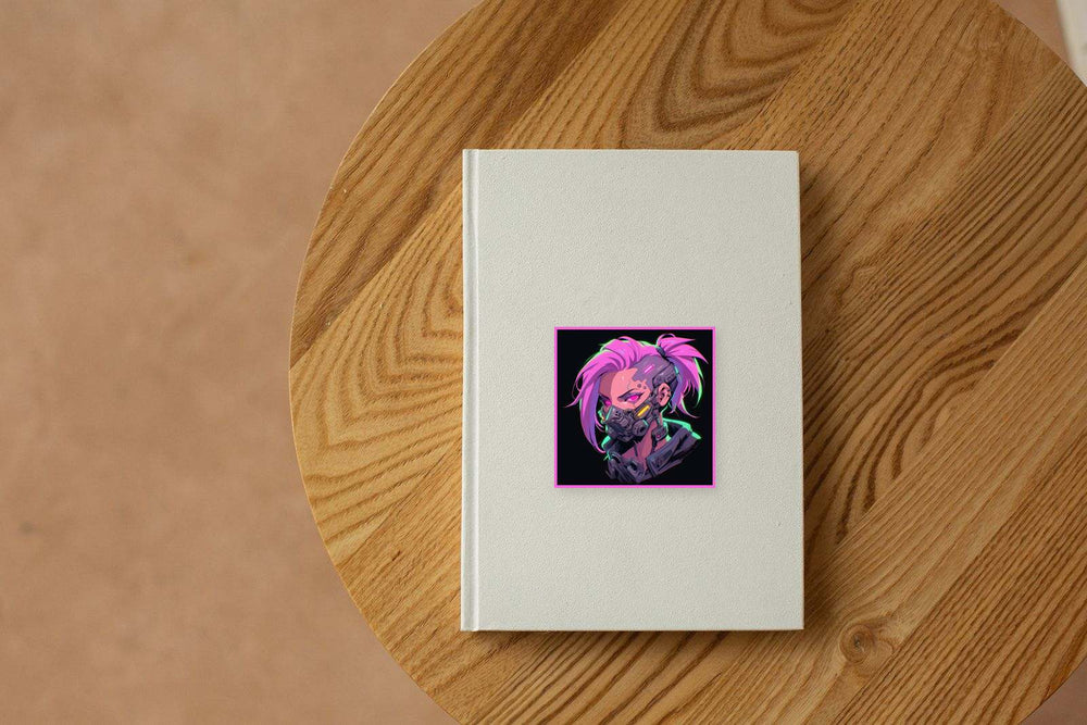 Cyberpunk Neon Hero Sticker