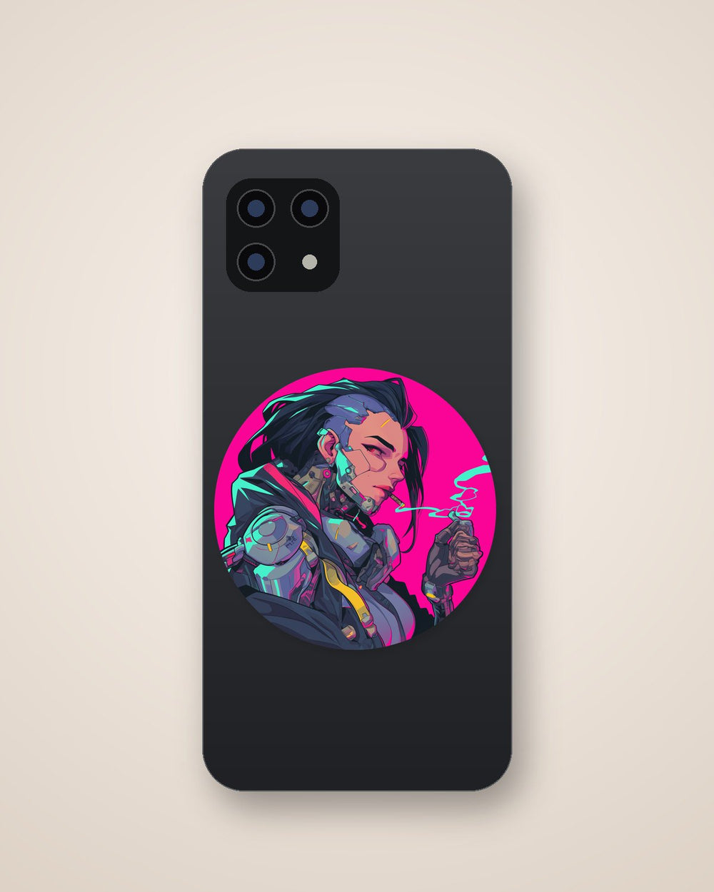 Stunning Cyberpunk Girl Purple Sticker