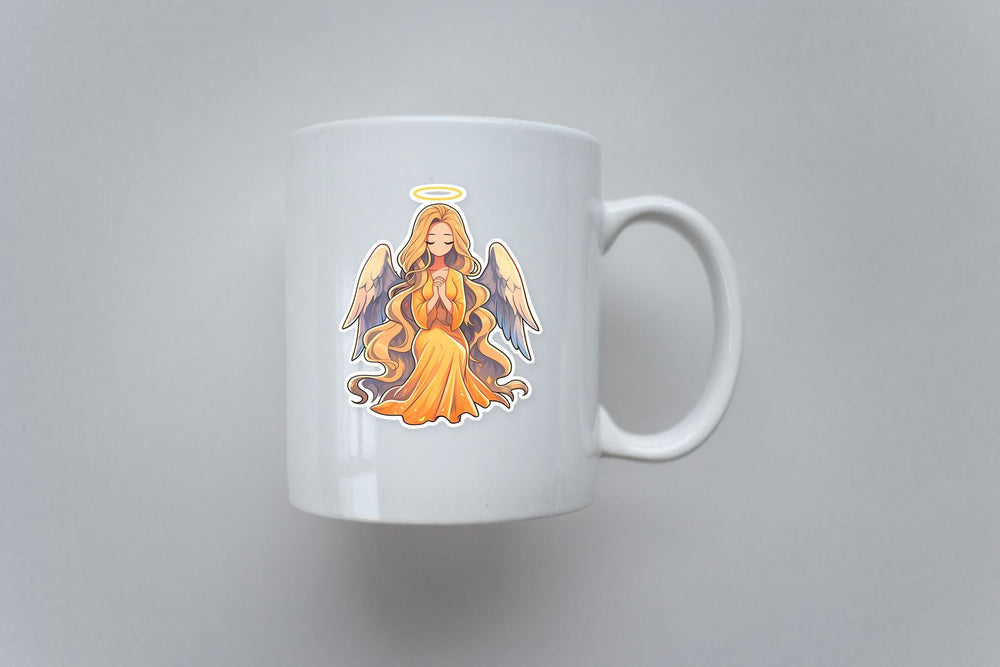 Beautiful Angelic Girl with Halo Sticker
