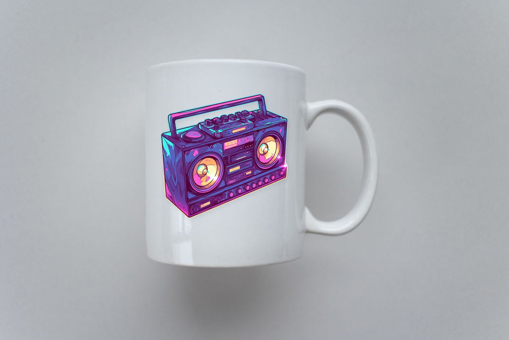 Purple Vintage Radio Sticker