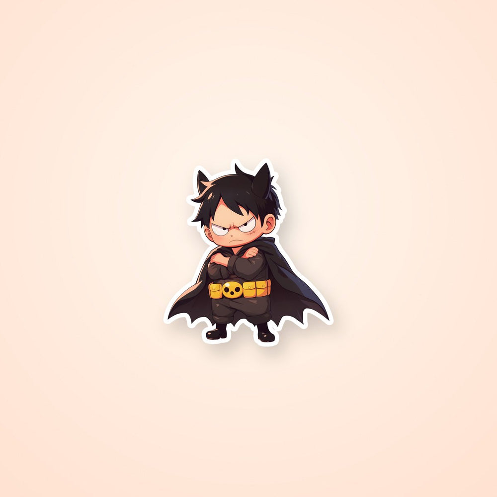 Chibi Luffy Batman Parody Sticker
