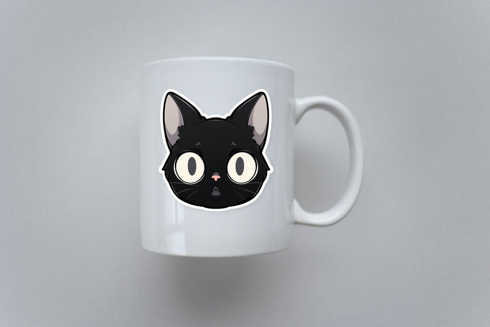 Black Cat with Big Ears Sticker