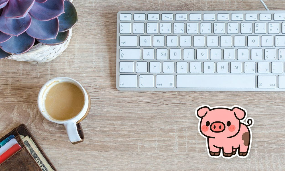 Minecraft Cute Pink Pig Sticker