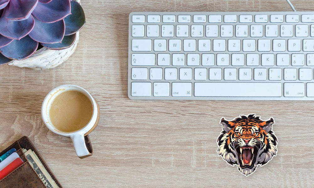 Angry Tiger Head Art Sticker