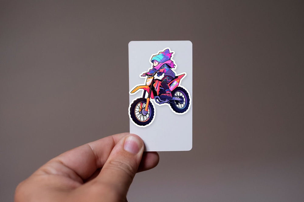 Funny Girl on Dirt Bike Sticker