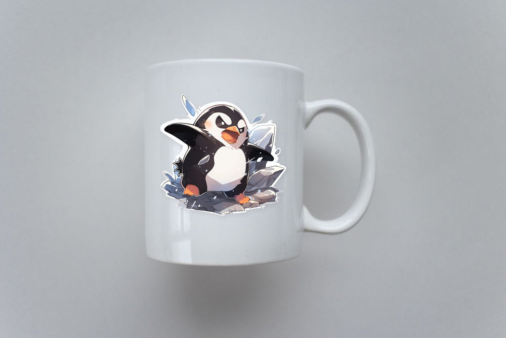 Penguin in Snow Battles Sticker