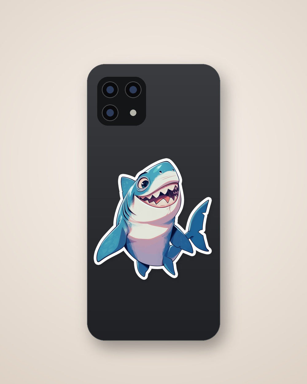 Happy Shark Cartoon Sticker