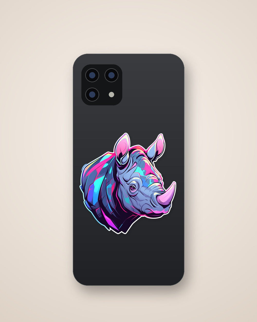 Colorful Rhino Sticker