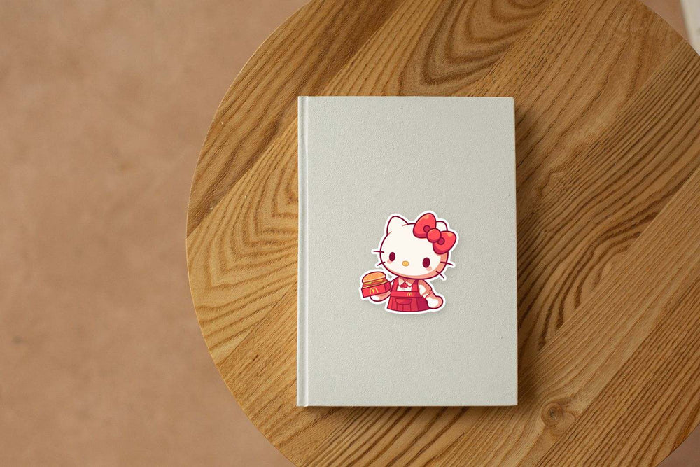 Hello Kitty Mcdonalds Worker Sticker