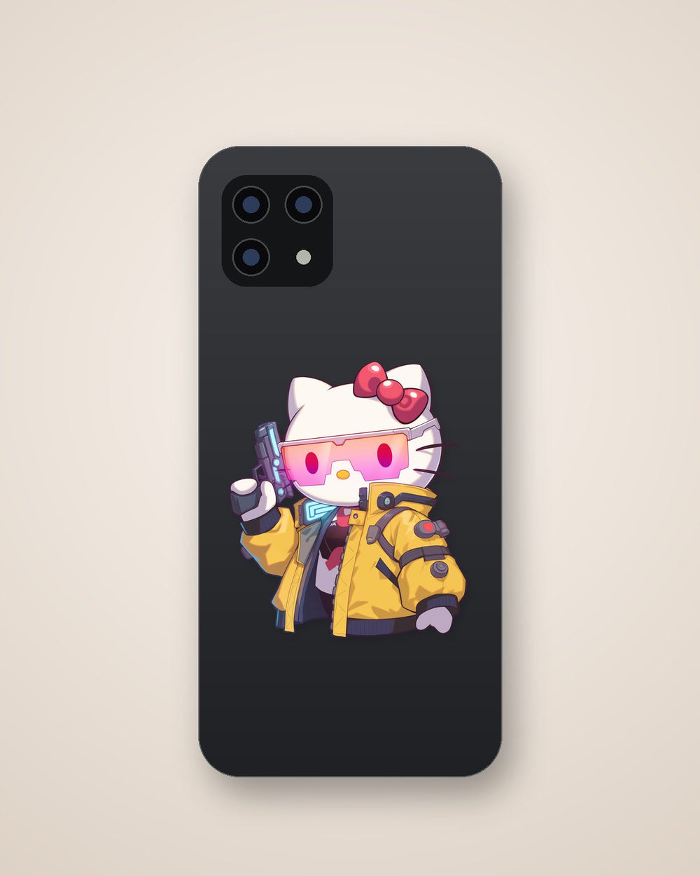 Cyberpunk Hello Kitty Gun Sticker