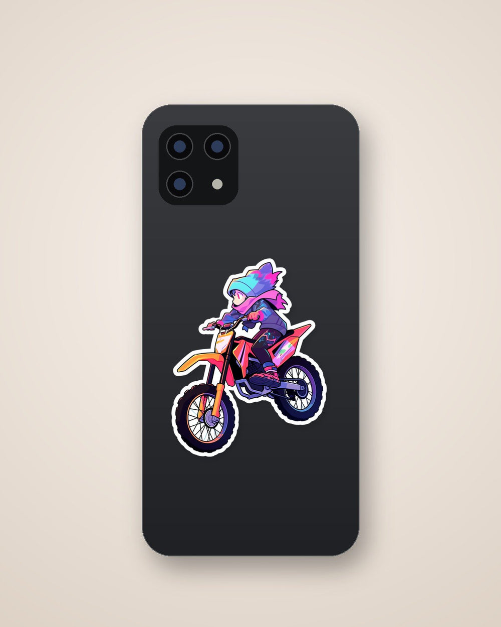 Funny Girl on Dirt Bike Sticker