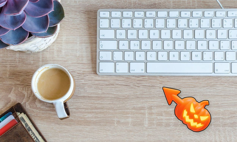 Pumpkin Arrow Glowing Halloween Sticker