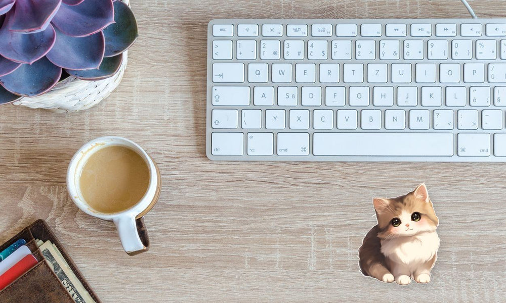 Big-Eyed Fluffy Cat Sticker