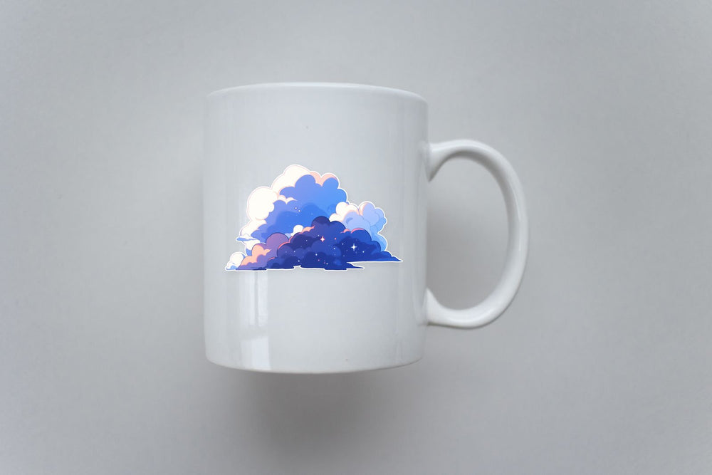 Aesthetic Evening White-Blue Clouds Sticker