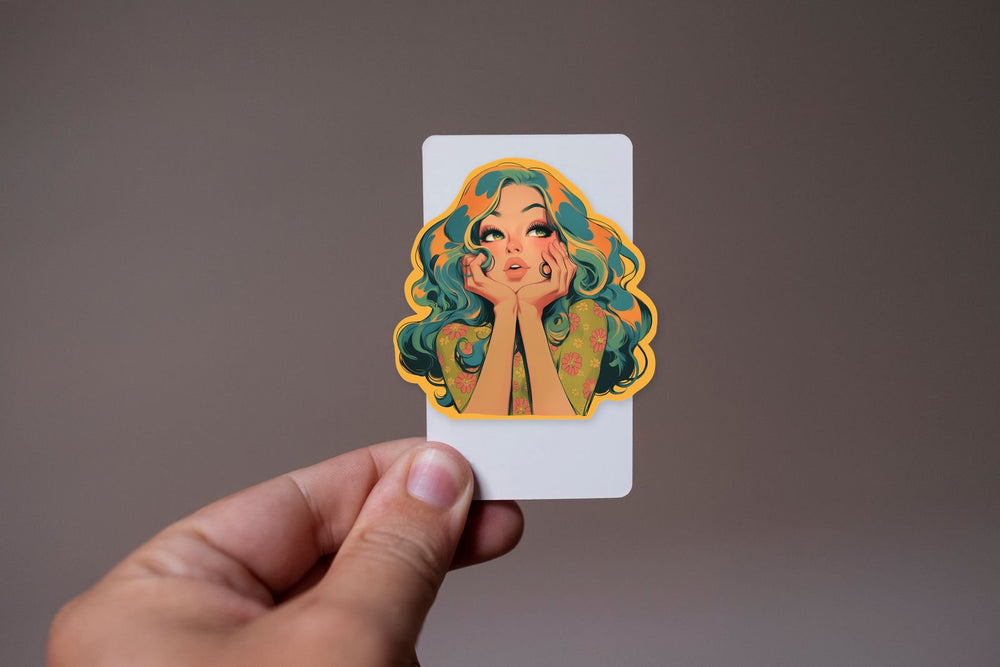 Retro Girl Pop Art Sticker