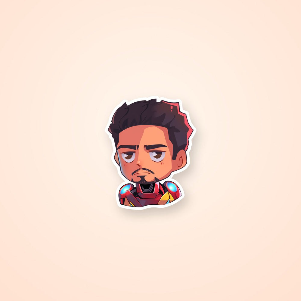 Funny Chibi Tony Stark Sticker