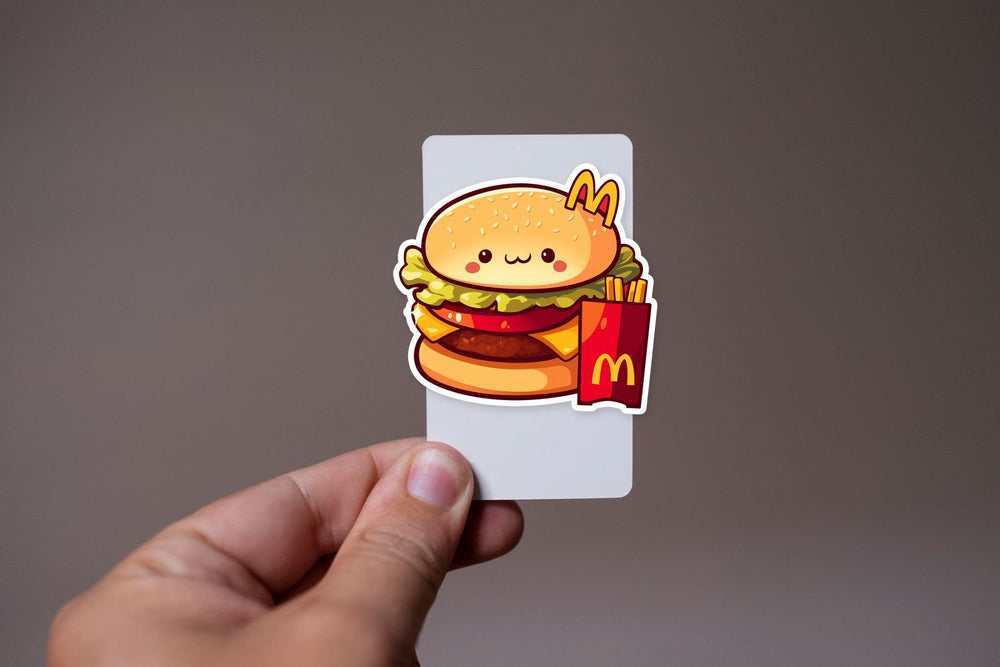 Kawaii Hamburger Fries Fast Food Sticker