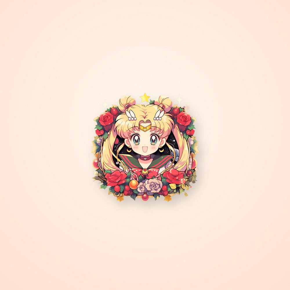 Beautiful Sailor Moon in Flowers Sticker