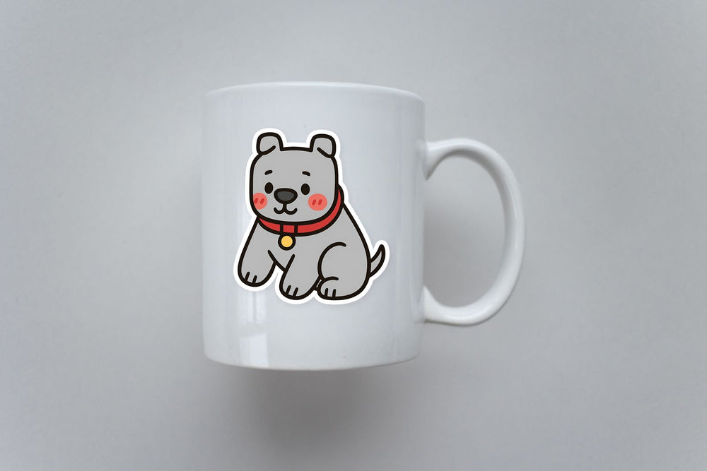 Minecraft Cute Grey Dog Sticker