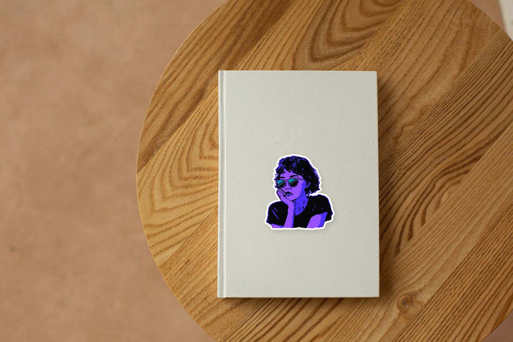 Neon Aesthetic Girl Sunglasses Sticker