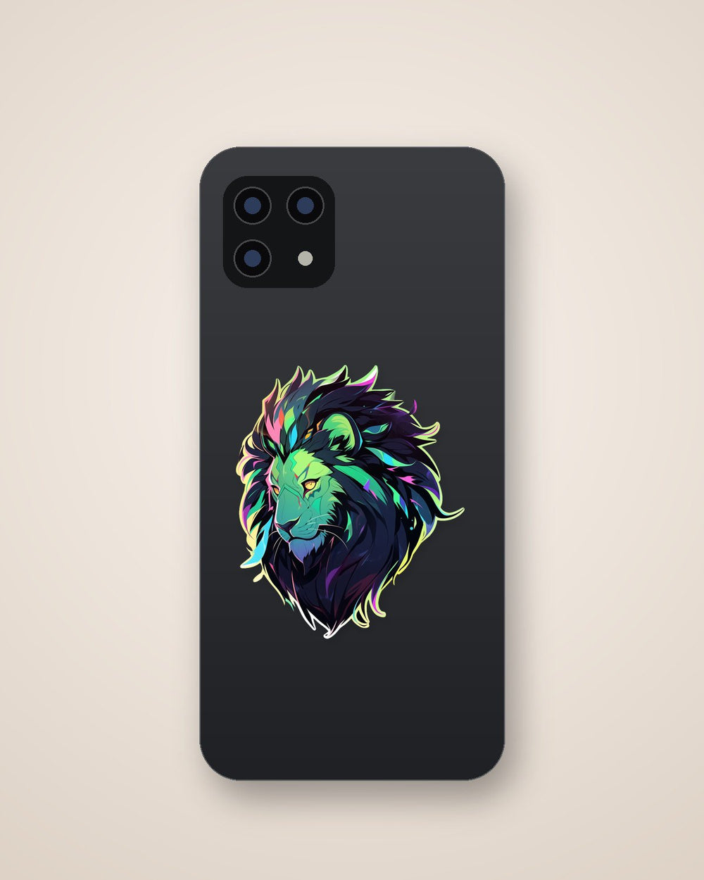 Colorful Lion Head Art Sticker